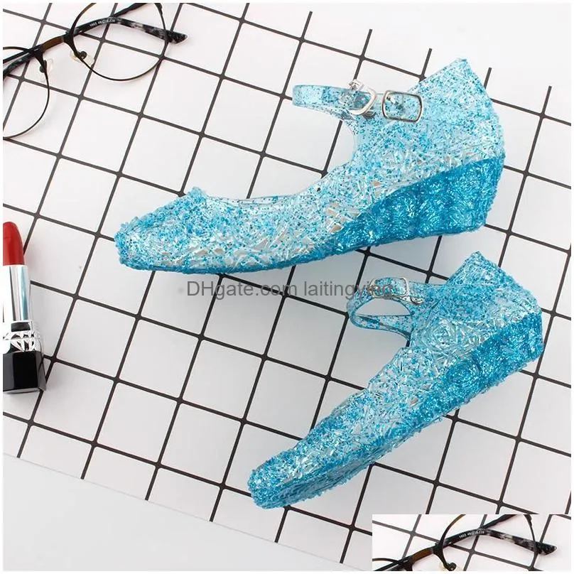 sandals kids crystal jelly princess cosplay party 2022 girls dance shoes summer