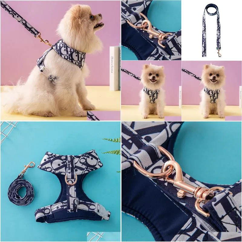 fashionable dog chest and back set small and medium sized dog pet strap dog leash pet supplies