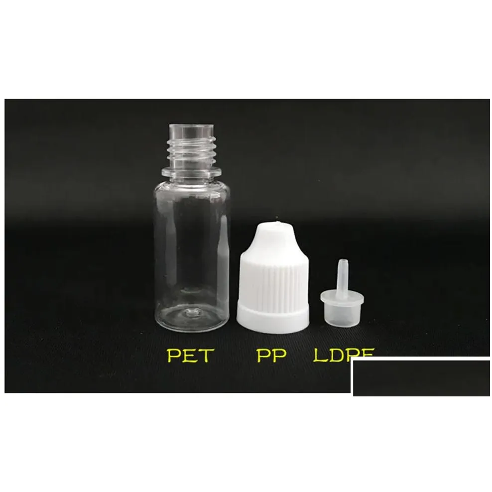 Packing Bottles Wholesale Pet Needle Bottle 5Ml Plastic Dropper Clear 5 Ml E Liquid For E-Juice 13 Colors Drop Delivery Office School Dhnsf
