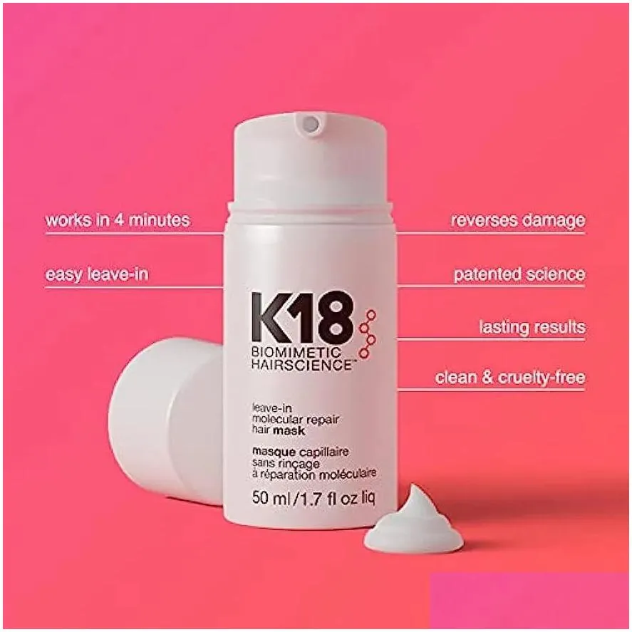 k18 leave-in k18 molecular repair k18 repair hair mask to damage from bleach leave-in repair 50ml