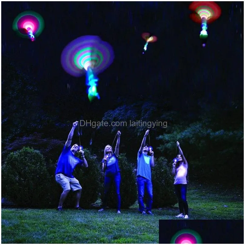  stock magical flying fairy catapult luminous rocket childrens park outdoor toy parent-child interaction luminous bamboo dragonfly
