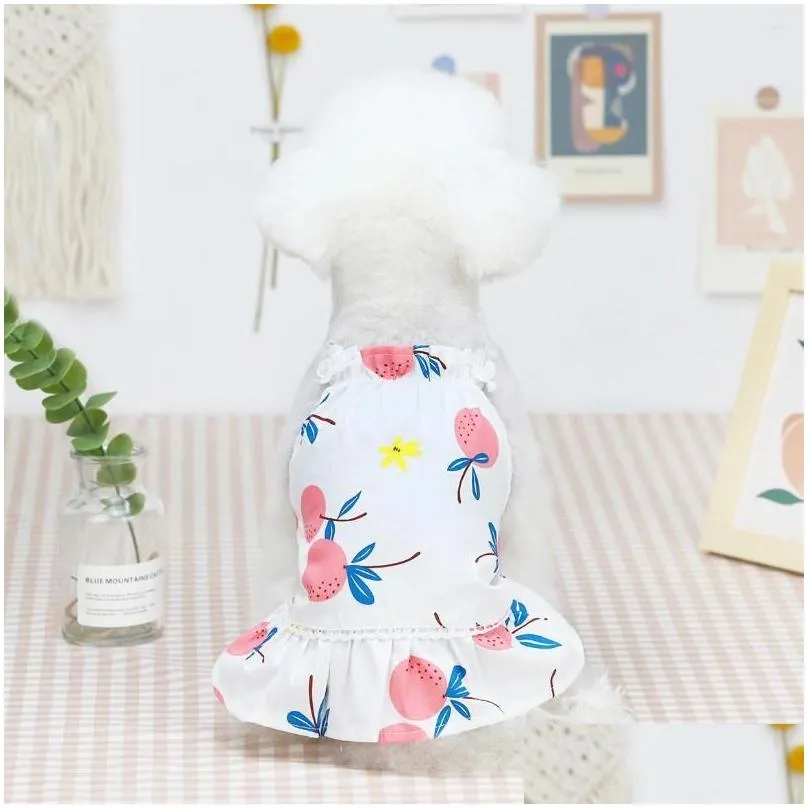 dog apparel pet spring summer puppy dress clothing with bayberry pattern from xs to xl dogs costume coat