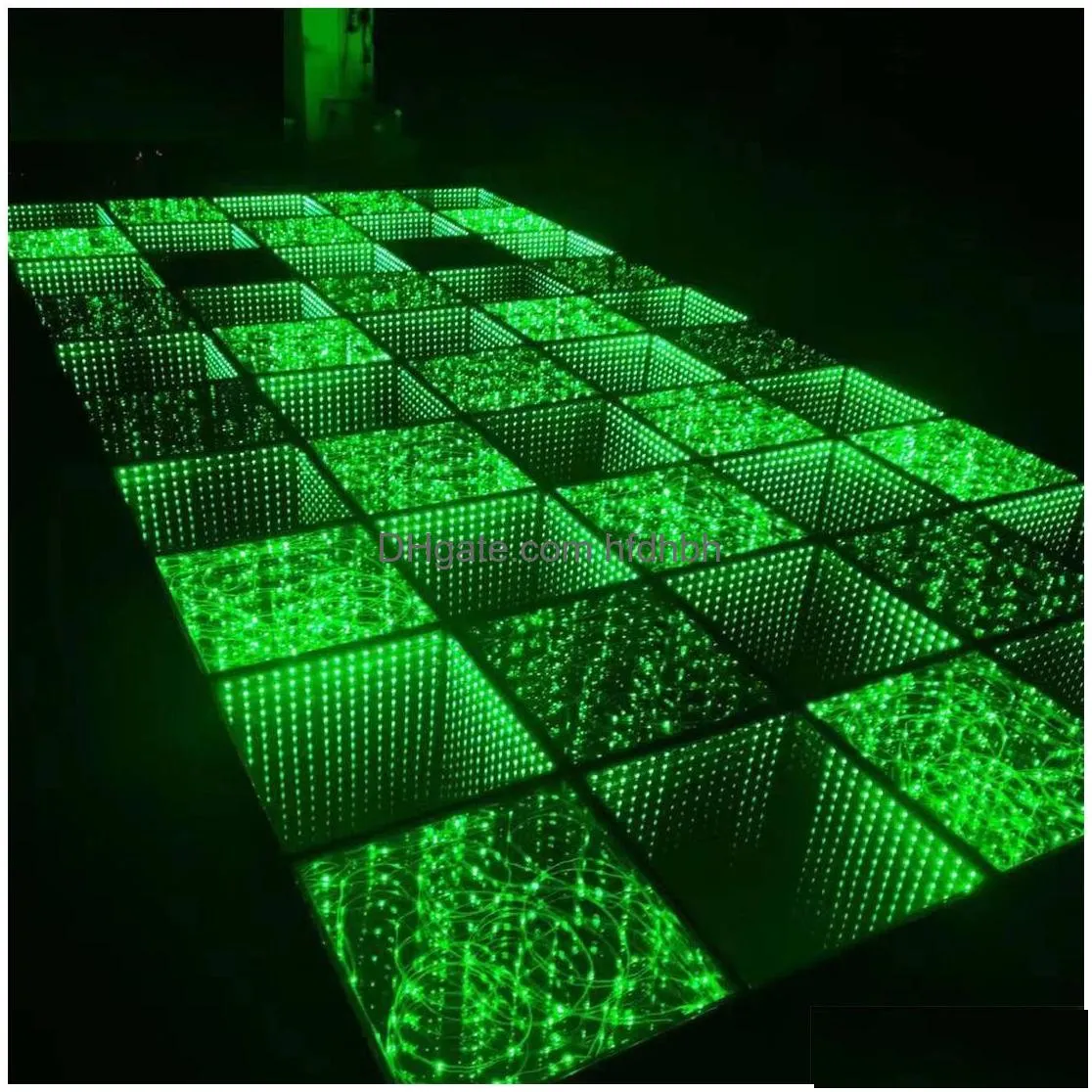 mirror led rgb twinkle dance floor tempered glass 3d dancing floor sd/pc control wire connect light up flooring tile for disco dj party wedding load 500kg/m2 led