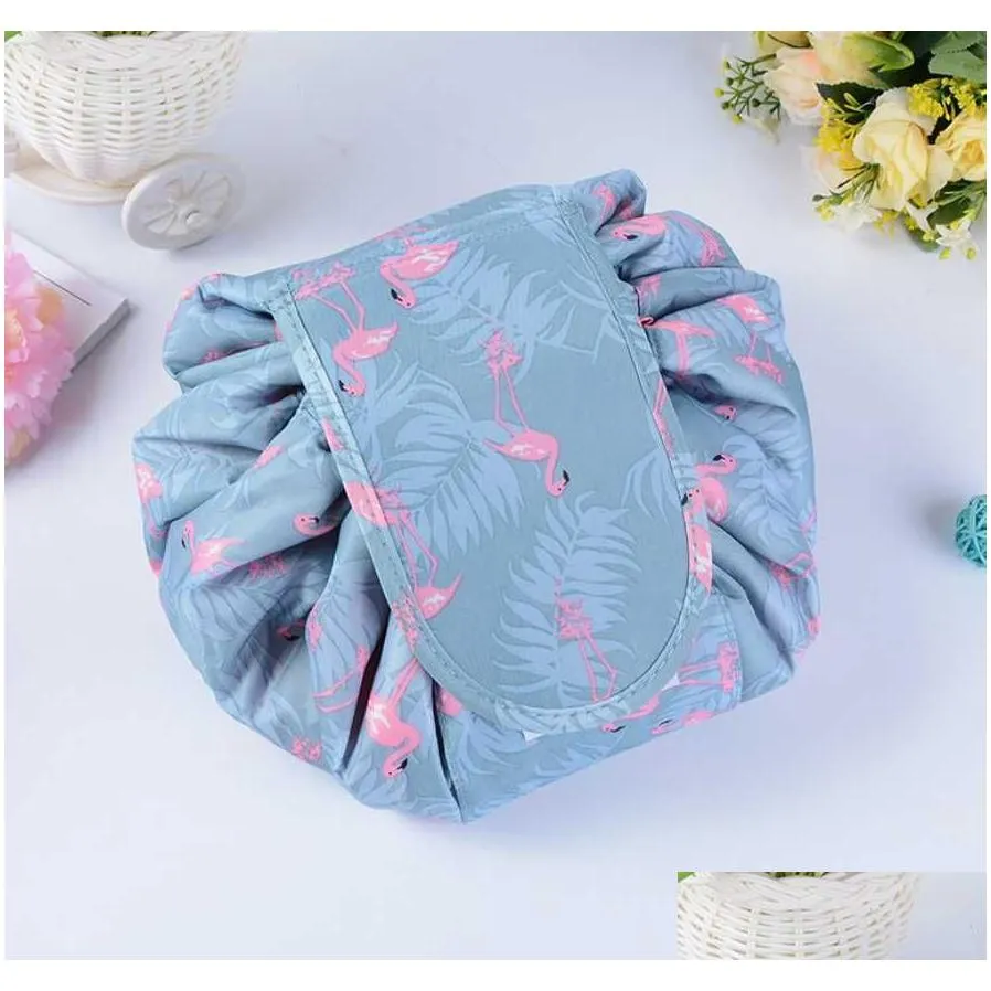 6 styles drawstring cosmetic bag large capacity travel portable lazy cosmetic bags cartoon make up pouch