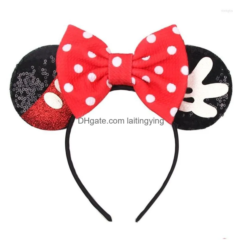 hair accessories mouse ears headband girls 5 sequin bow hairband women diy festival party cosplay adult/kids gift