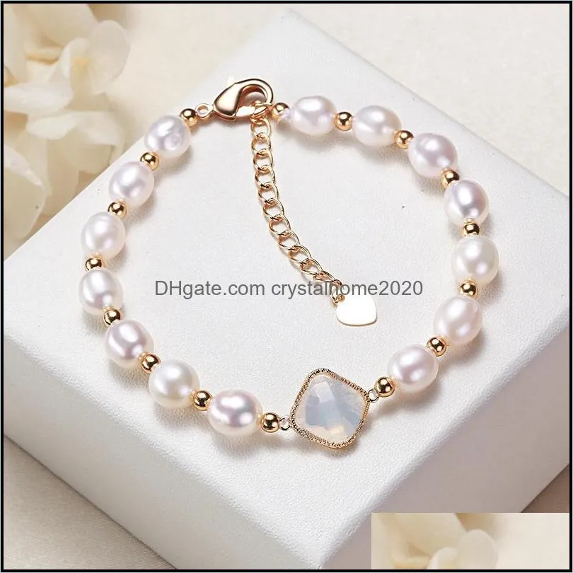 fashion charm female link bracelet designer natural pearl bracelets clover emerald exquisite luxury high quality personality birthday gifts trendy multi