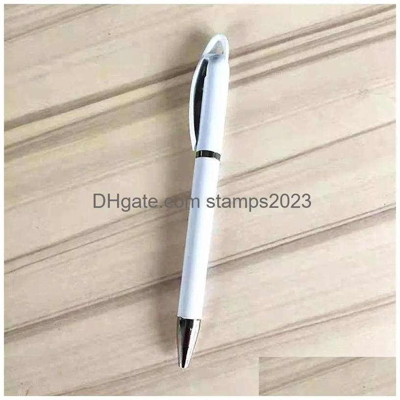 wholesale sublimation blank ballpoint pen heat transfer personalized diy metal rings roller ball pens