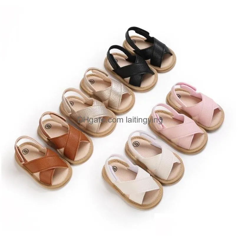 sandals breathable summer baby girls sandals toddlers simple style solid color soft sole shoes outdoor indoor prewalker 0-18m