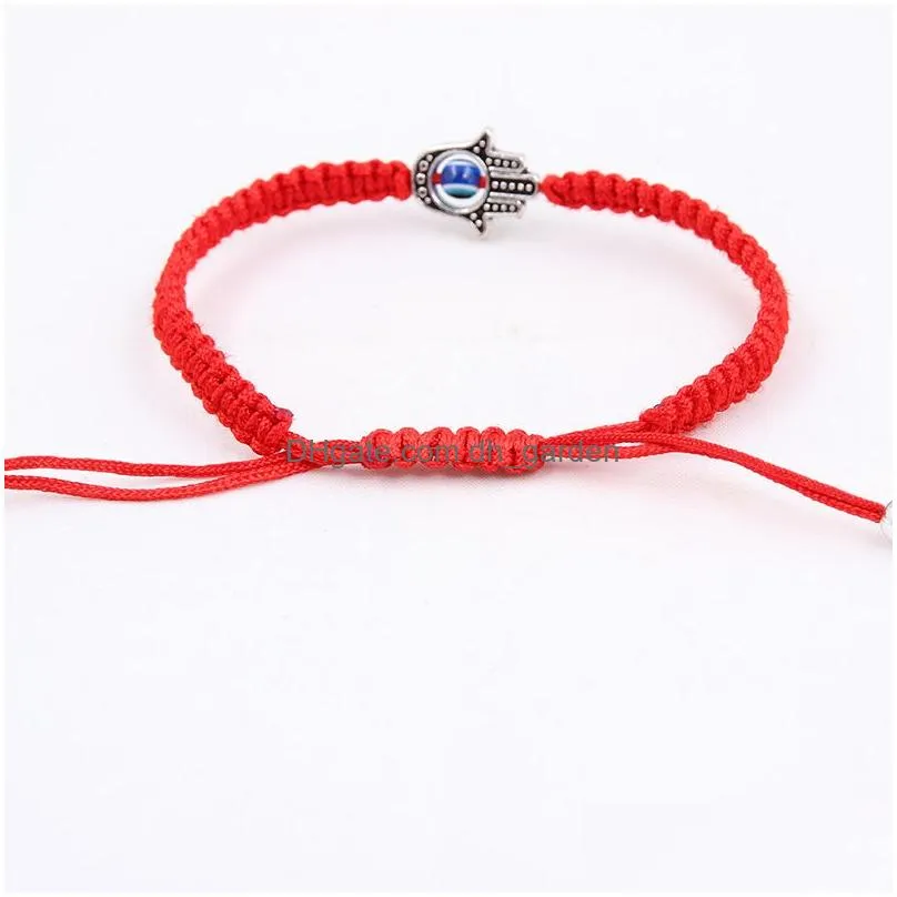 Fashion Handmade Red String Hamsa Hand Evil Blue Eye Star Charm Bracelet For Women Men Couple Lucky pPeaceful Boho Festival Chic