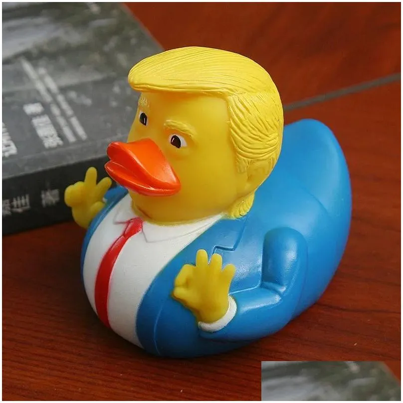trump rubber duck baby bath floating water toy duck cute pvc ducks funny duck toys for kids gift party favor1.30