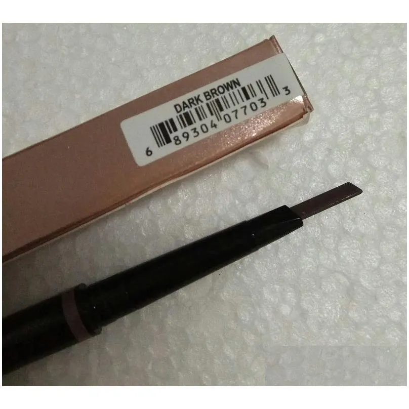 in stock! makeup double eyebrow pencil brow definer skinny crayon ebony/soft brown/dark brown / medium brown