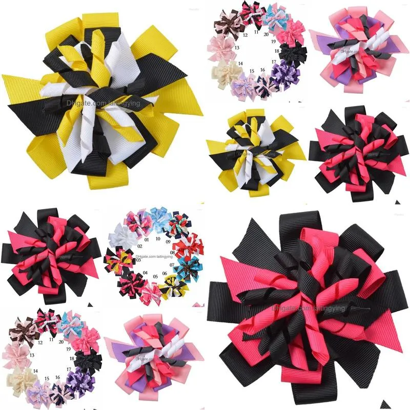 hair accessories 10pcs m2mg hairbows layered korker bow clips ribbon boutique corker bands kids hairclips headwear pd014