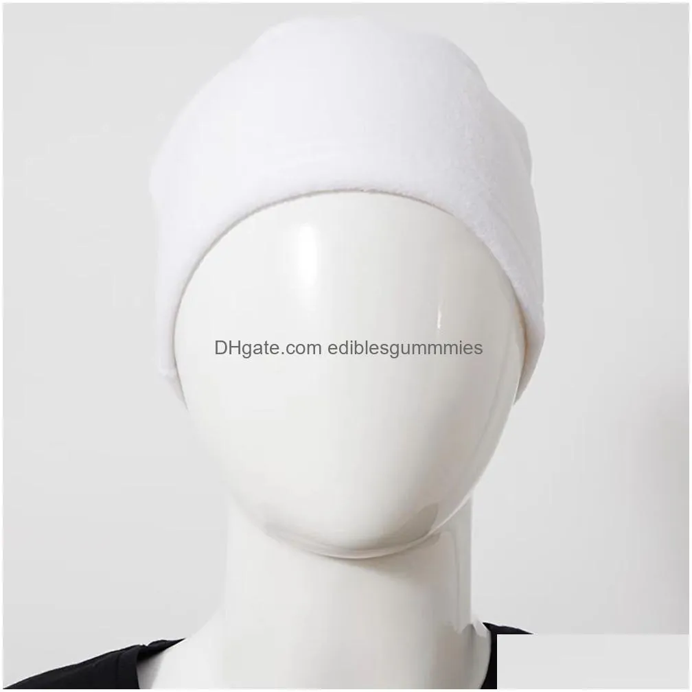 sublimation winter polar fleece beanie hat party supplies fashion adult baby skull cap heat transfer diy blank white hat