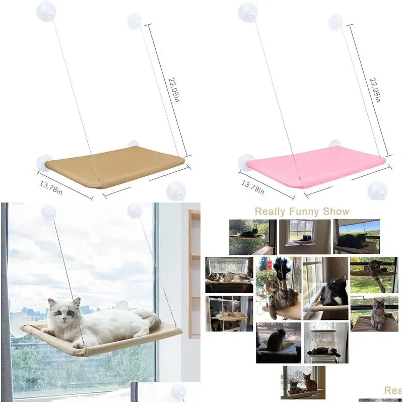 foldable cat window bed perch hammock cat wall seat with suction cups