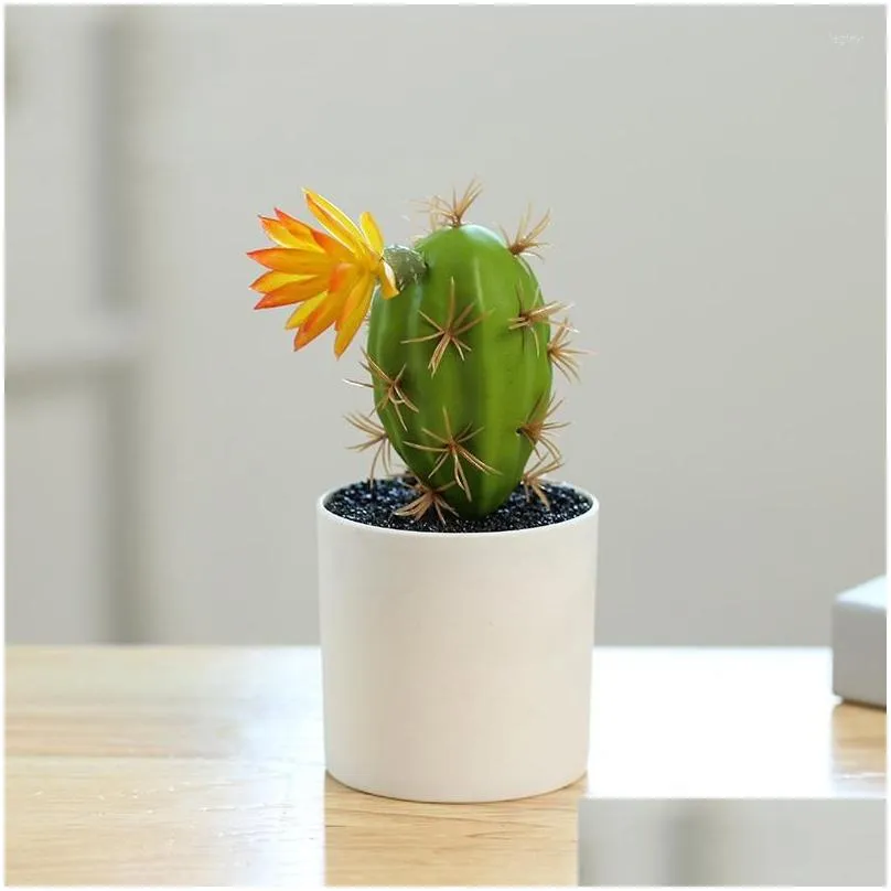 decorative flowers artificial plastic cactus succulents prickly potted plant eco-friendly simulation mini bonsai home office desktop