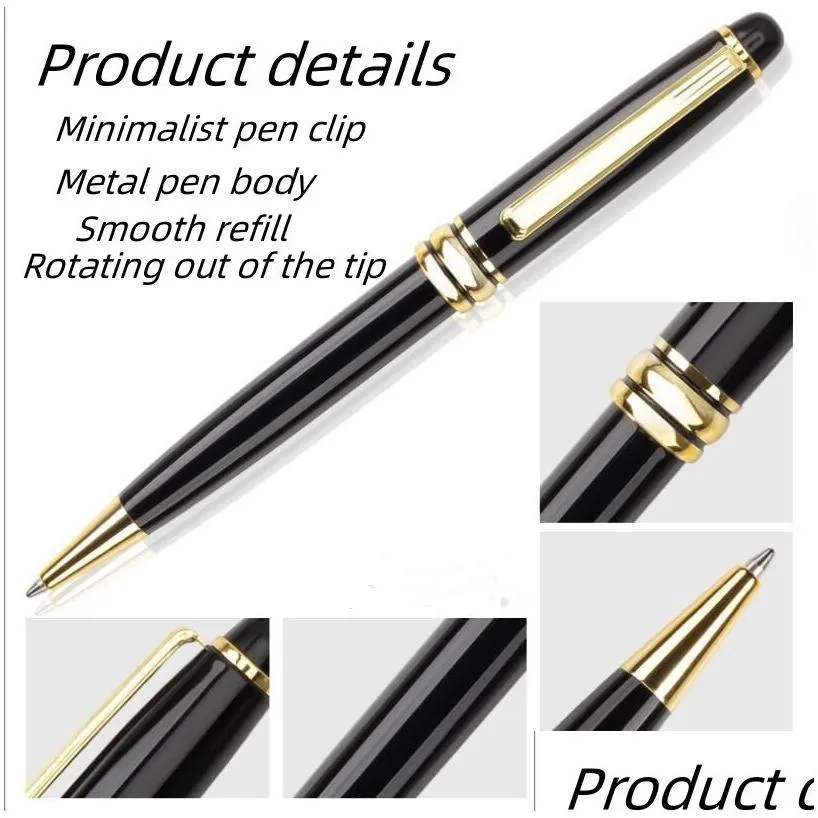 wholesale Ballpoint Pens Promotion Luxury Msk145 Black Resin Ballpoint Pen High Quality Writing Ball Point Pens Stationery School Office Suppl