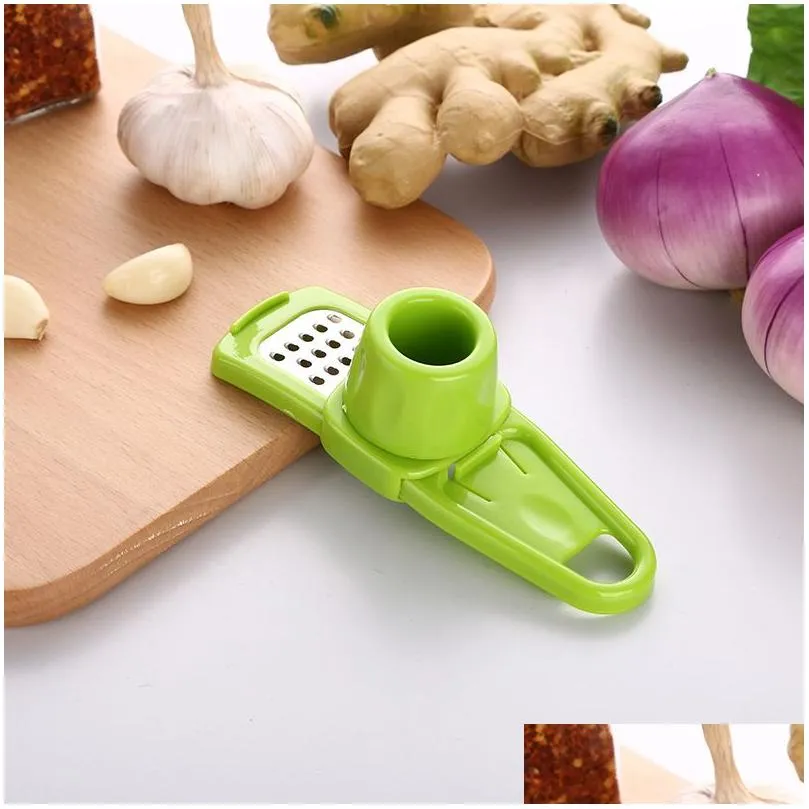 Fruit & Vegetable Tools Manual Push And Pl Garlic Press Household Stainless Steel Blender Squeeze Kitchen Drop Delivery Home Garden Ki Ottqp