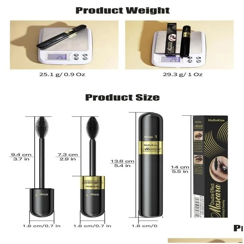 mascara new sunflower double effect waterproof eye black volume mascara cosmetics makeup drop delivery health beauty makeup eyes dhgpd