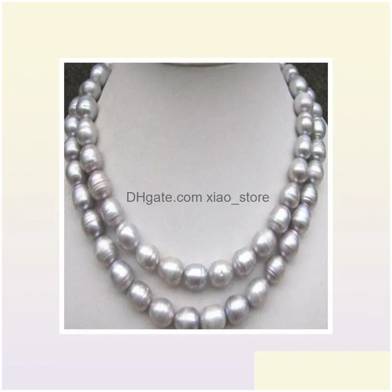 beautiful 910mm natural tahitian gray silver pearl necklace 32 quot96722979172376