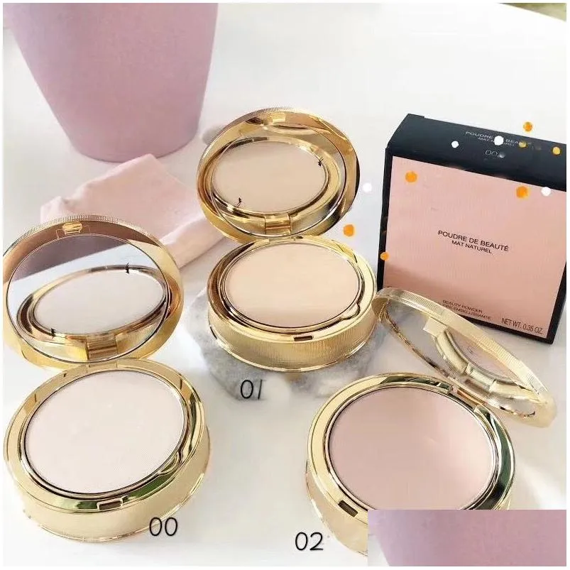 top quality brand pressed powder makeup beauty foundation mat nature with handbag pouder de beaute embellissante