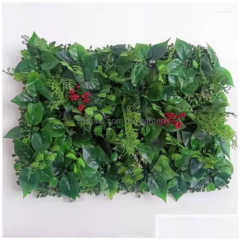 Decorative Flowers Wreaths Decorative Flowers Artificial Flower Decoration Wall Panel Plant Fake Grass Wedding St Mat Background Dro