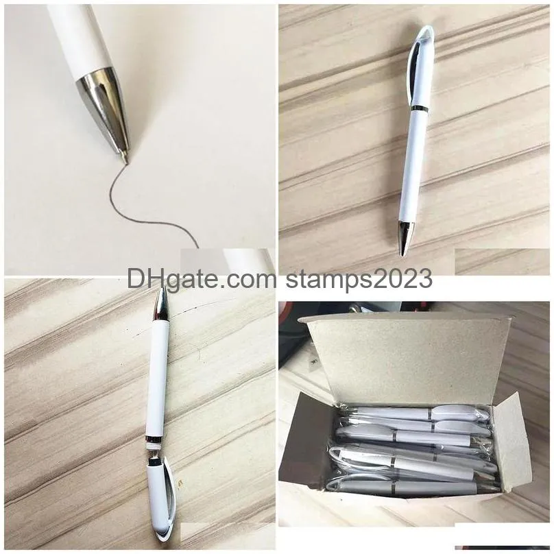 wholesale sublimation blank ballpoint pen heat transfer personalized diy metal rings roller ball pens