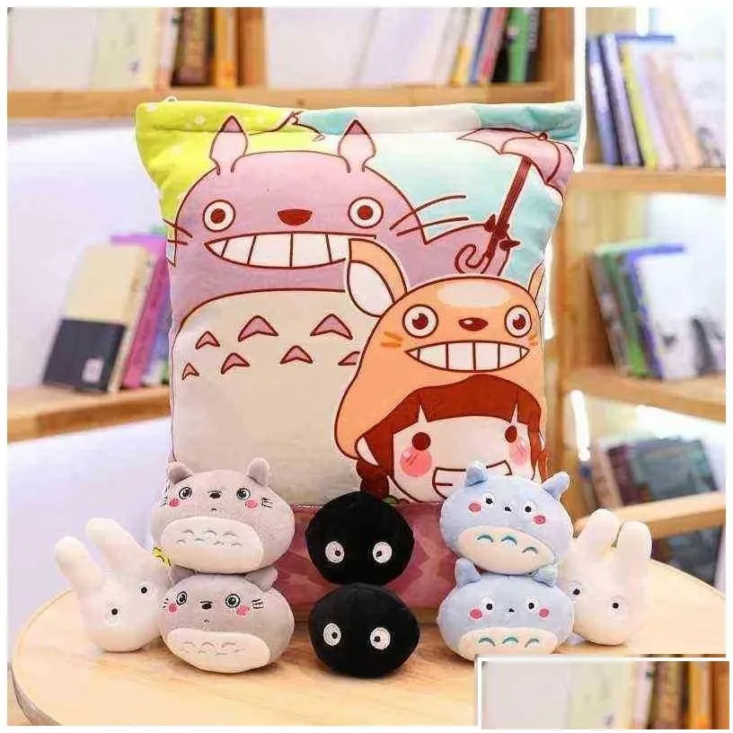 Plush Dolls Beautif A Plushie Bag Pudding Toys Totoro Dinosaur Cuddles Stuffed Soft Animals Cushion For Ldren Kids Fashion Gifts J22