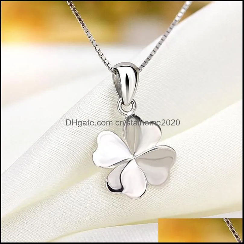 pendant necklaces womens four-leaf clover of design necklace 2021 chain alloy dress statement accessories collana di moda