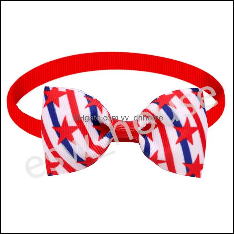 Dog Apparel Accessory 12 Designs Independence Day Pet Bow Tie Patriotic Cat Adjustable Star And Stripes Collar 4Th Of Jy Small Pets D Dheno