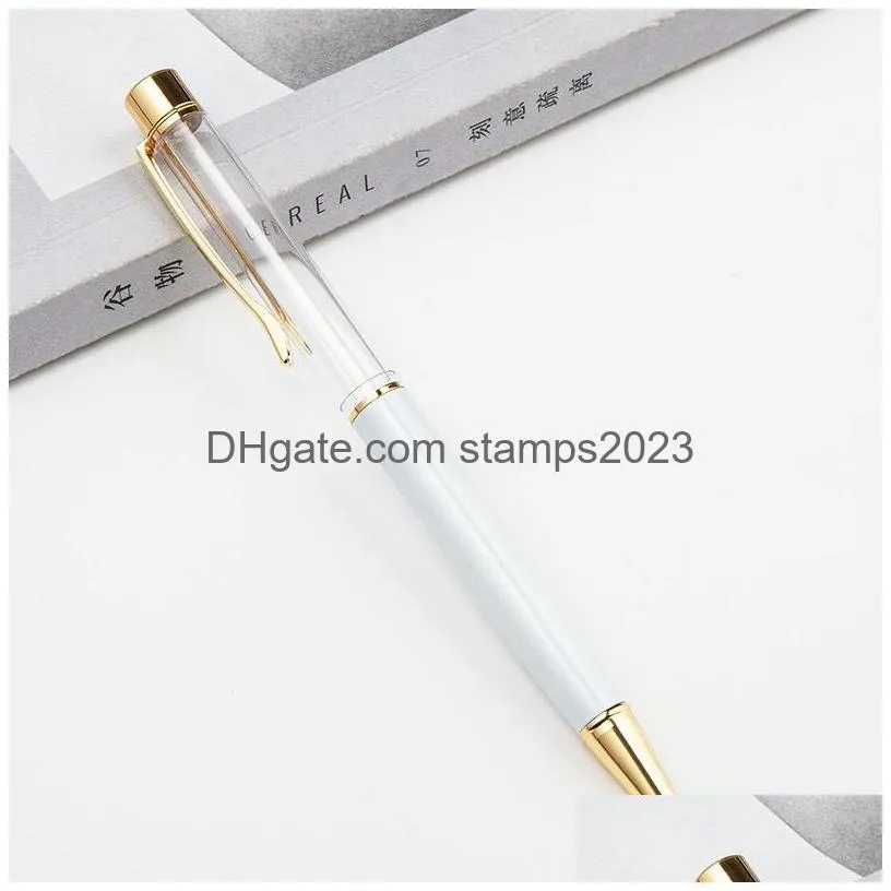 wholesale diy empty stick pens 2-in-1 slim crystal diamond ballpoint pens glitter stylus touch pen