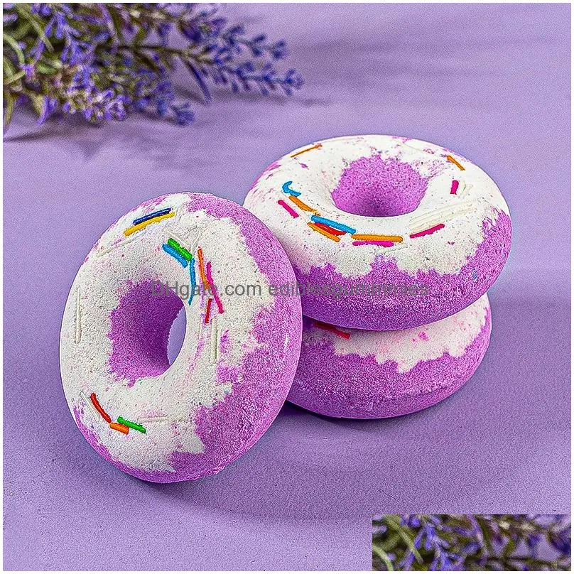 bath bomb handmade natural fizzy luxury spa bath fizzers aromatherapy body care colorful candy donut bath bomb for kids