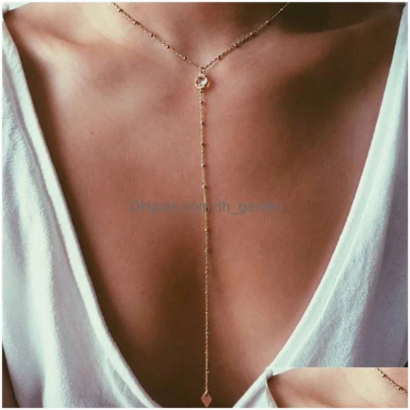 choker necklaces bohemian beach silver gold tassel tin y layering long chain fashion statement necklaces for women gift jewelry