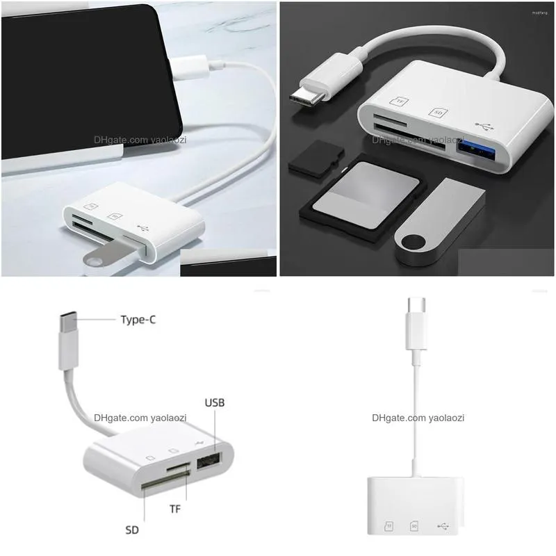 type c memory card reader hub usb 2.0 docking station otg adapter universal sd tf cf for smartphone