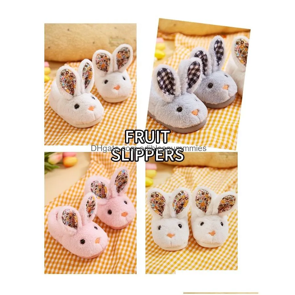 toddler slipper girl boy house slipper kids bunny winter sliper cute non-slip warm kids slipper bunny easter gift