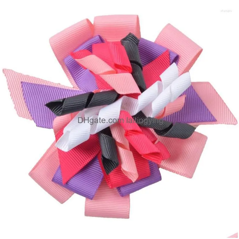 hair accessories 10pcs m2mg hairbows layered korker bow clips ribbon boutique corker bands kids hairclips headwear pd014