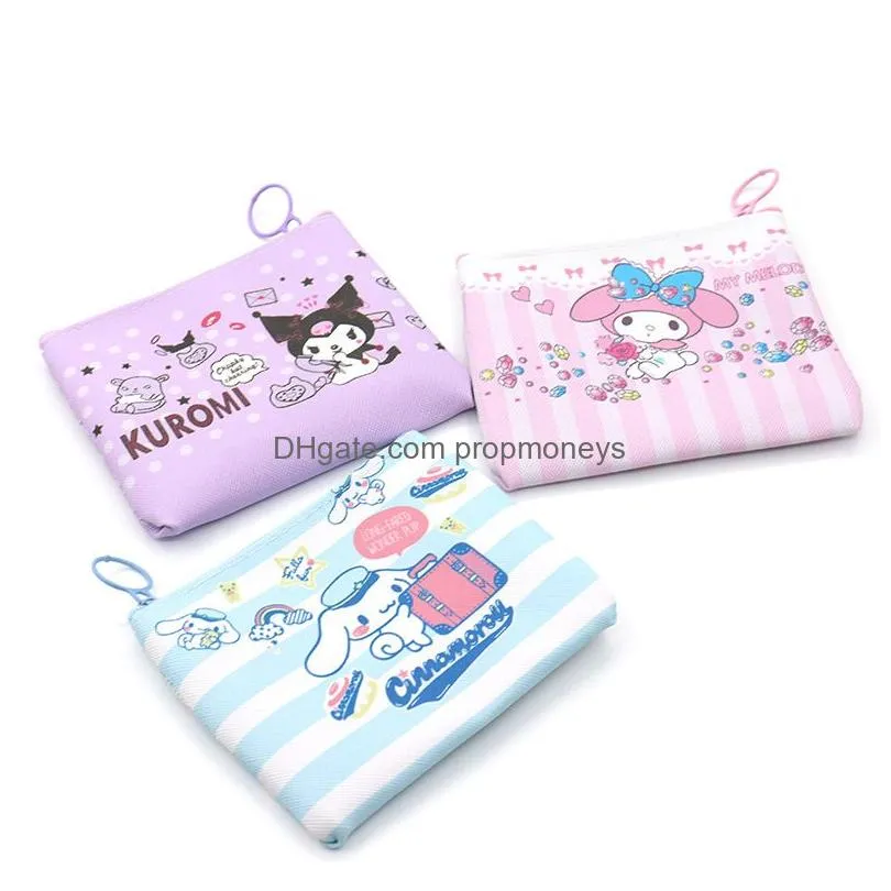 Purse Fashion Kawaii Pink Purple Kuromi Melody Coin Purse Big Capacity Zipper Bag Accessories 3 Styles Drop Delivery Baby, Kids Matern Dhgif