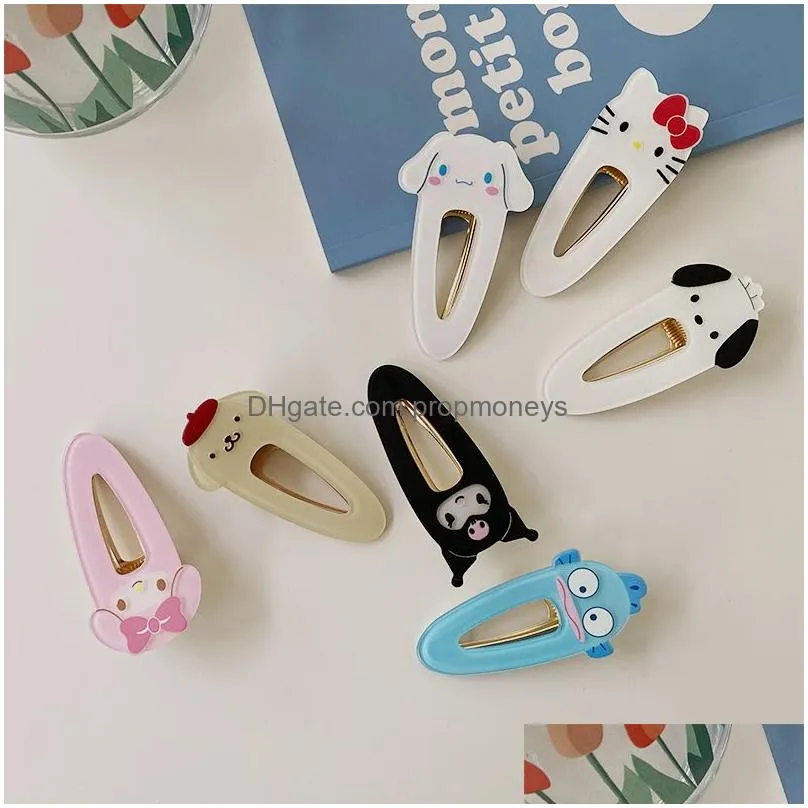 Hair Accessories Ins Fashion Kuromi Cinnamoroll Cute Barrettes Girls Hair Accessories Mti Different Design Drop Delivery Baby, Kids Ma Dhgms