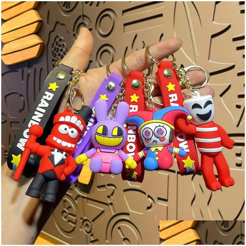 magical digital circus pomni jax silicone cartoon toy keychain doll filling toy children`s christmas gift