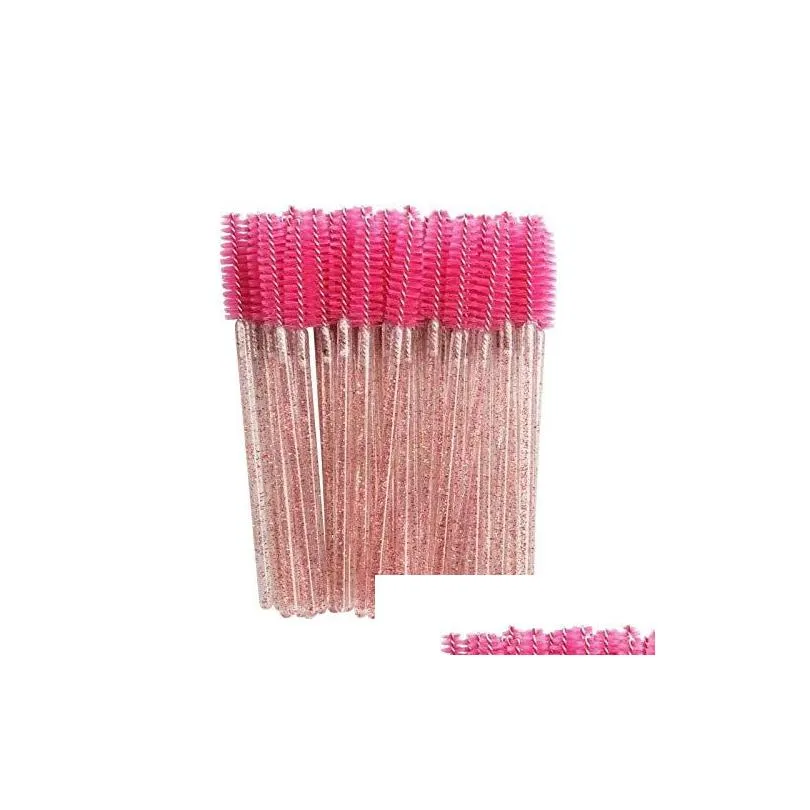 janyuu crystal eyelashes brush 1000 pcs diamond handle brush mascara wands applicator cosmetic disposable make up brushes