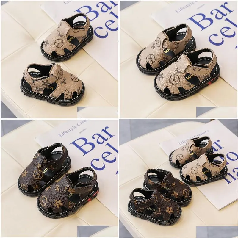 2024 designer sandals born baby boys fashion summer infant kids soft crib shoes toddler girls anti slip