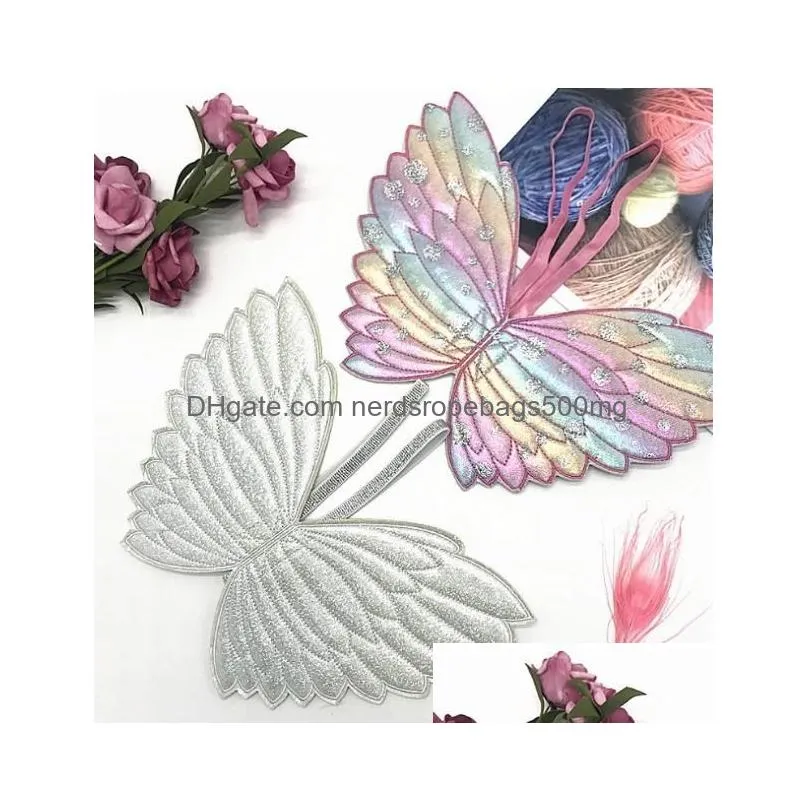 Party Favors Kids Girls Glitter Wing Dress Up Cosplay Fairy Gradient Color Butterfly Wings Sliver Christmas Gift Present Drop Deliver Dhnrh