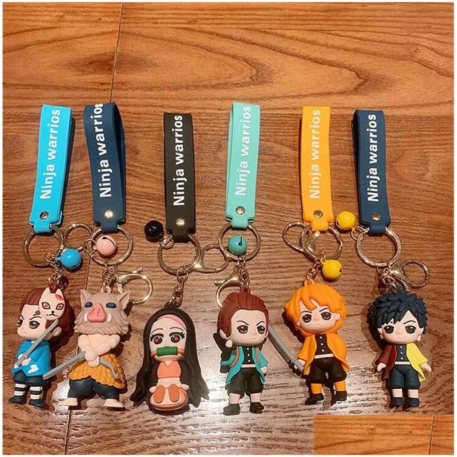 toys anime demon slayer keychain anime figure cute pendant kamado tanjirou nezuko agatsuma zenitsu key chains figure toys gift