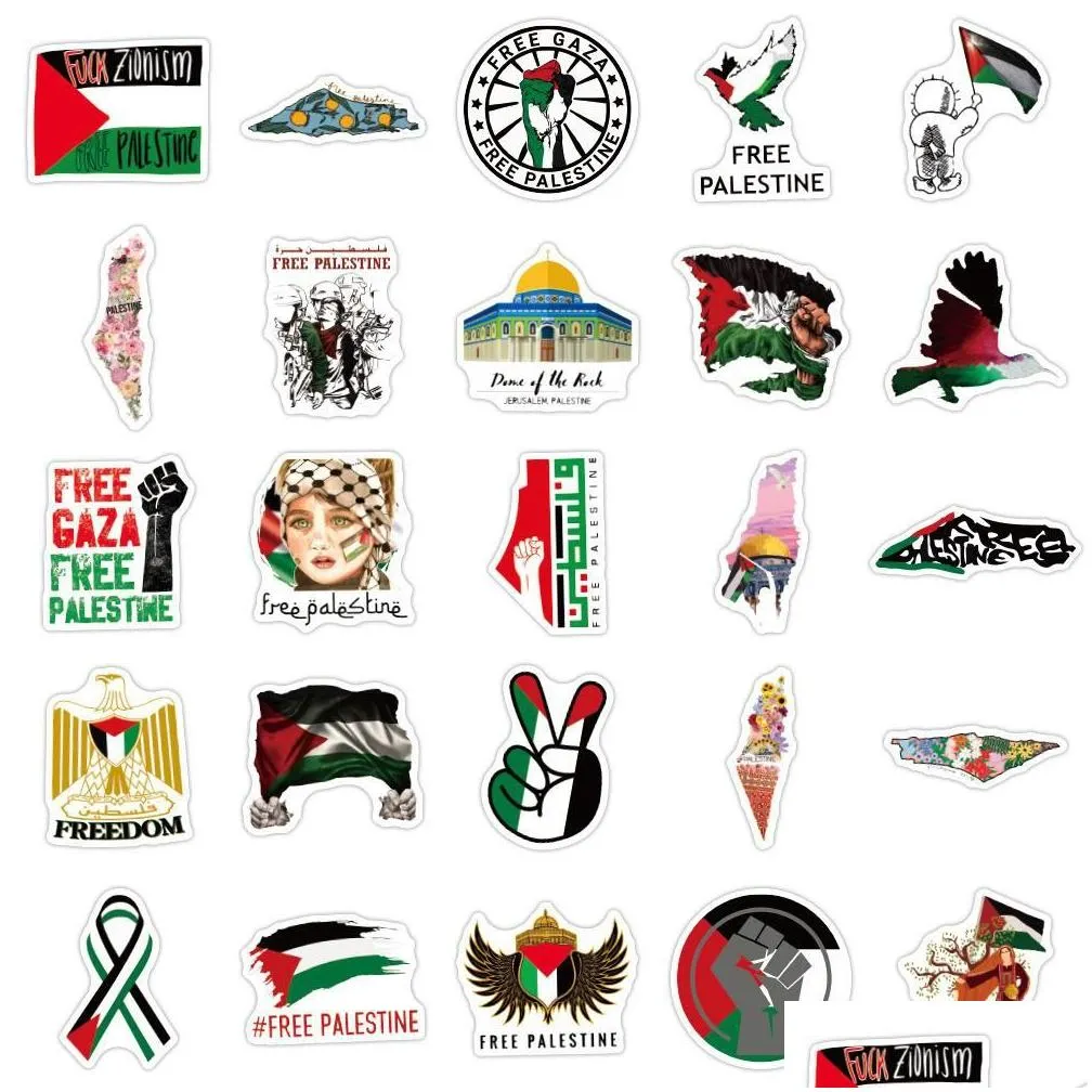 50pcs free palestine stickers palestinians graffiti stickers for diy luggage laptop skateboard motorcycle bicycle stickers