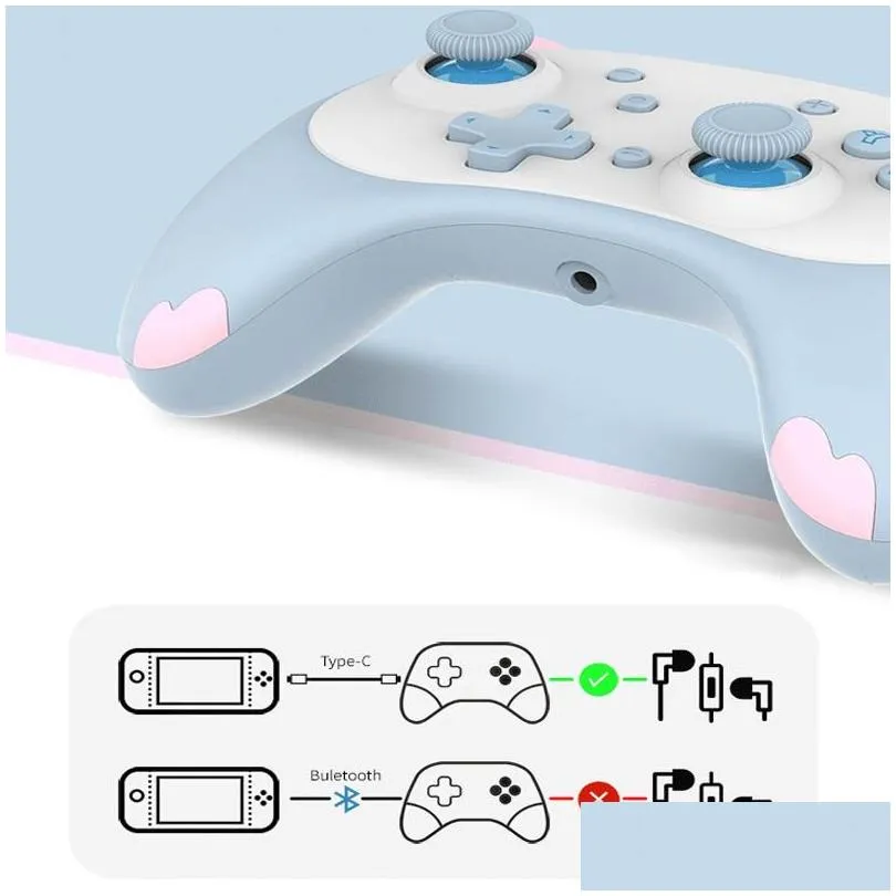 iine cat 4nd wireless controller for switch switch lite gamepad joystick voice wake up headphone plug gamepads6960894