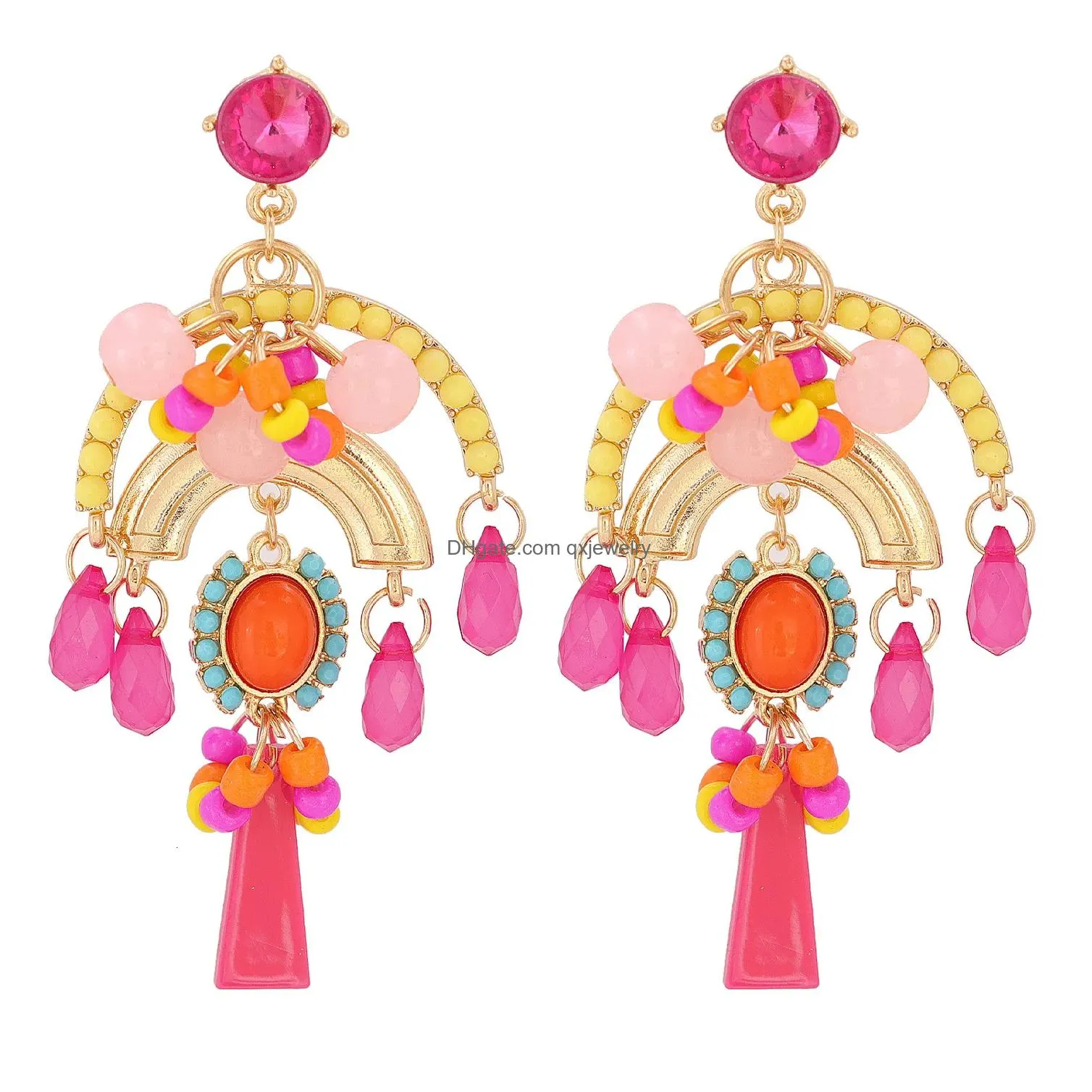 Dangle & Chandelier Dangle Chandelier Wholesale 48 Styles Statement Lovely Pink Series Crystal Tassel Drop Earrings For Women Girls F Dhyia