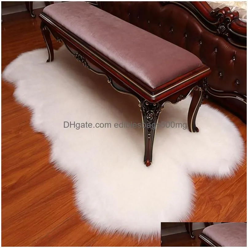 carpets large size faux sheepskin chair cover warm hairy wool carpet seat pad long skin fur plain fluffy area rugs 1x2m 4p shape