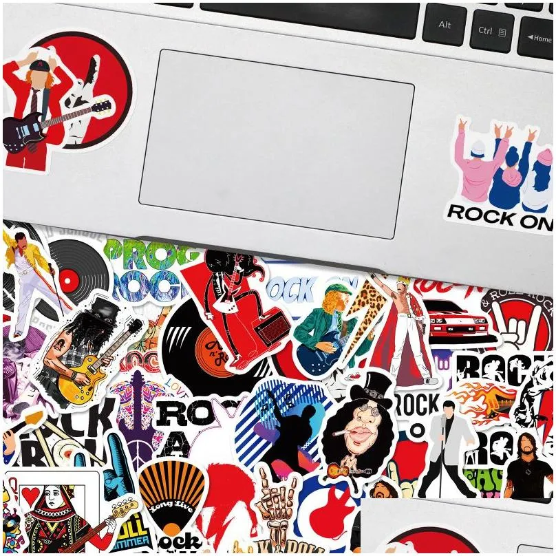50pcs/lot retro rock band music punk graffiti stickers guitar skateboard laptop luggage motorcycle diy decal stickers