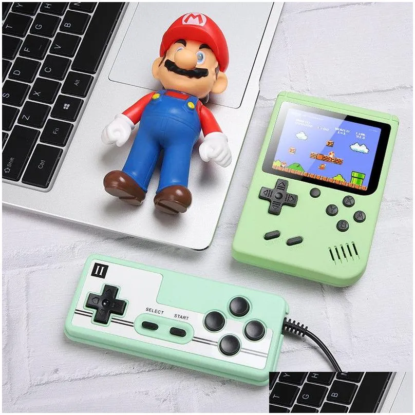 newest portable macaron handheld video game players can store 800 kinds of games retro gaming console 3.0 inch colorful lcd screen with