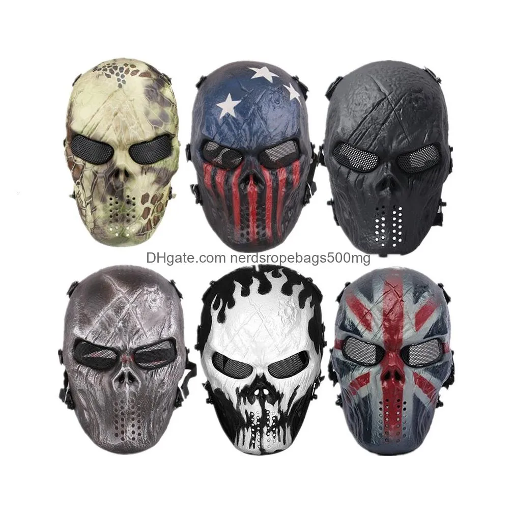 Party Masks Halloween  Skl Mask Riding Fl Face Army Outdoor Combat Decorations Cs Equipment Tactical Drop Delivery Dh3La