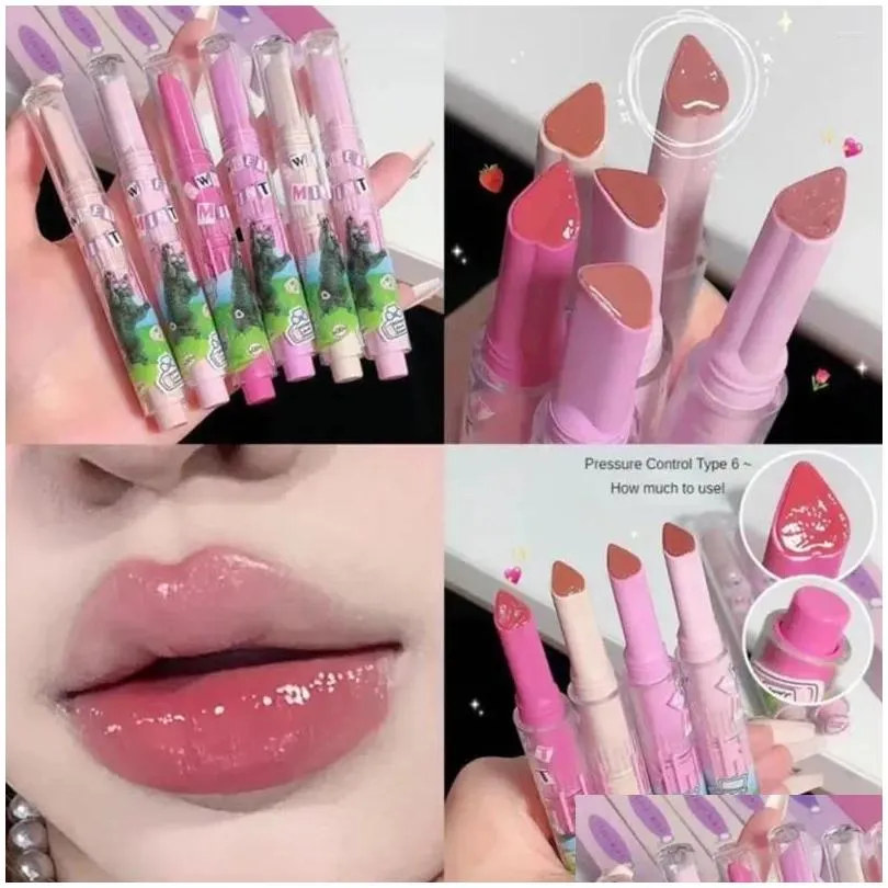 lip gloss flower love mirror water for women glossy glass heart shape lipstick waterproof crystal jelly plumper gl z3j2